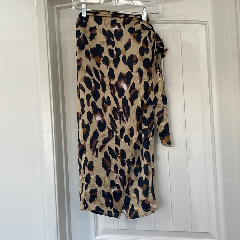 Wrap midi skirt